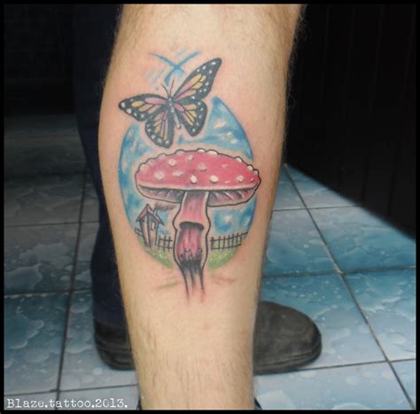 Mushroom And Butterfly Color Tattoo By Blazeovsky On Deviantart
