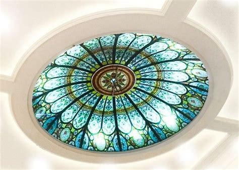 decorative ceiling dome stained glass panels with custom pattern
