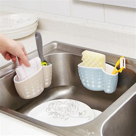 Kitchen Suction Cup Base Brush Sponge Sink Draining Plastic Holder