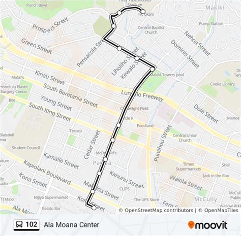 102 Route Schedules Stops And Maps Ala Moana Center Updated