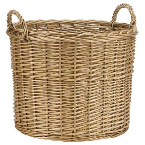 Large Round Willow Basket With Handles Panier Rond
