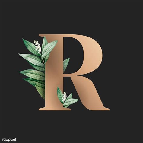 Botanical Capital Letter R Vector Premium Image By Aum