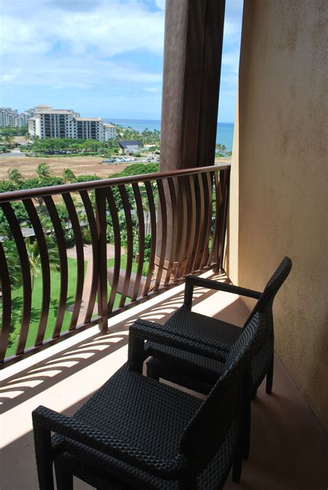 Once in an ocean view villa (ewa phase 1 building villa #1154); Balcony, One Bedroom Villa, Aulani | Outdoor chairs, One ...