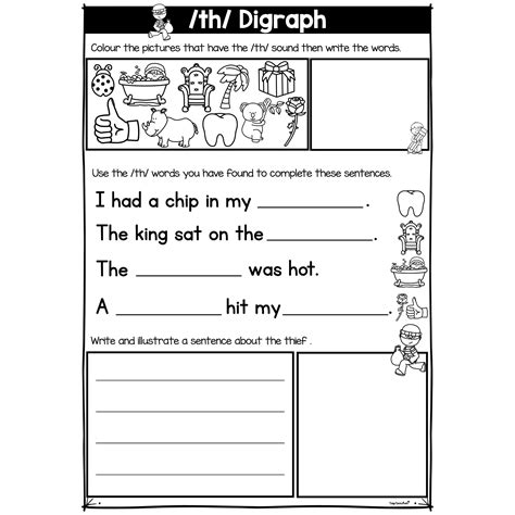 Phonics Digraph Th Worksheet State Fonts Top Teacher