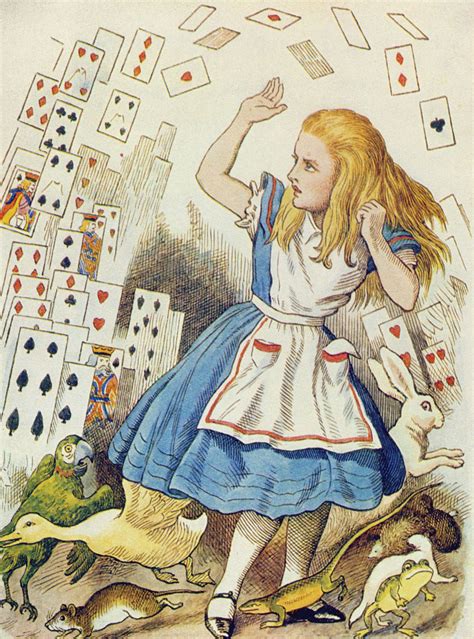 The Shower Of Cards Illustration From Alice In Wonderland By Lewis