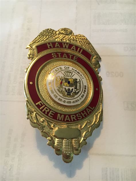 Hawaii State Fire Marshal Badge Etsy