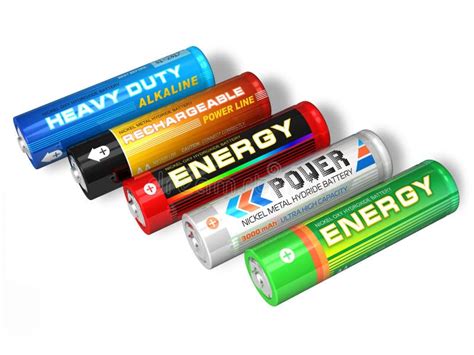 Set Of Different Aa Batteries Royalty Free Stock Image Image 14152416