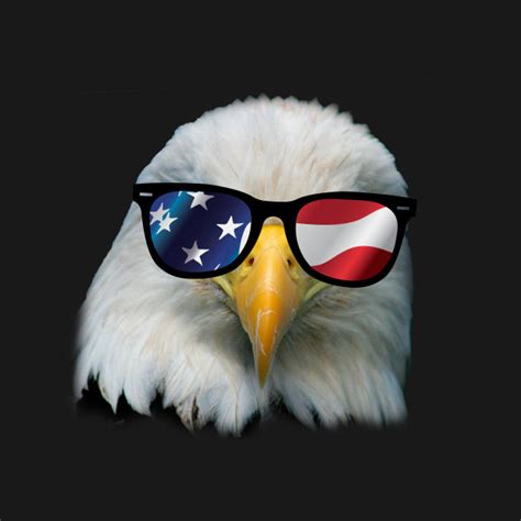 Eagle With Usa Flag Sunglasses Patriotic American Cool Design Eagle