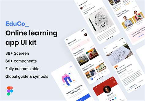 E Learning App For UI Kit Figma Community