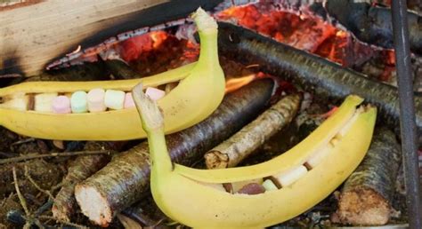 Campfire Bananas Stuffed With Chocolate And Marshmallows Campfire
