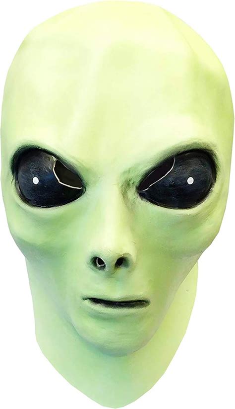Glow In The Dark Alien Face Mask With Alien Bendable Toy