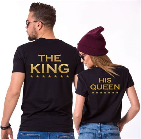 King Queen Stars Print, with stars, Matching Couples Shirts. Royal king ...