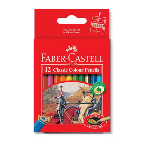 Faber Castell Classic Coloured Pencils Half Length 12 Pack School