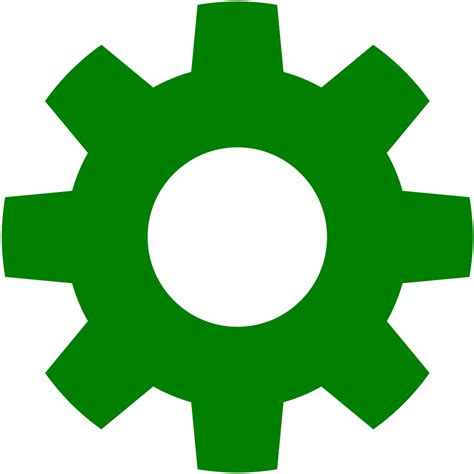 OnlineLabels Clip Art Gear In Green