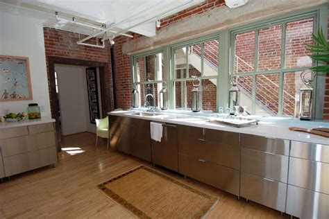 Exposed Brick And Stainless Steel Blending Old And New In A Modern Loft