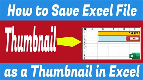 How To Save Excel File As Thumbnail In Excel How To Enable Thumbnail