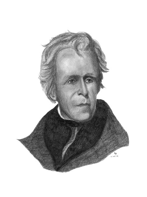Large quality image as an educational resource for. President Andrew Jackson Drawing by Charles Vogan