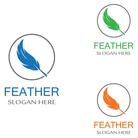 Poultry Breed Feather Logo And A Pen Made Of Feathers Using Vector Icon