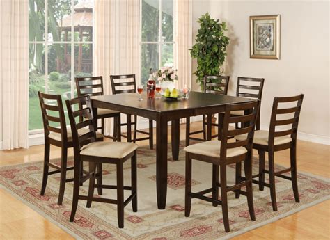 Habitat kent wood veneer dining table & 8 chairs. 9 PC SQUARE COUNTER HEIGHT DINING ROOM TABLE 8 CHAIRS