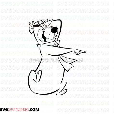 Bear Pointing And Laughing Yogi Bear Outline Svg Dxf Eps Pdf Png