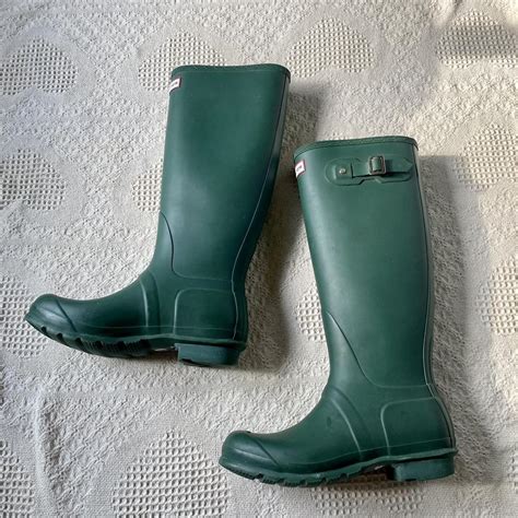 Green Hunter Rain Boots Splish Splash Ladies Depop