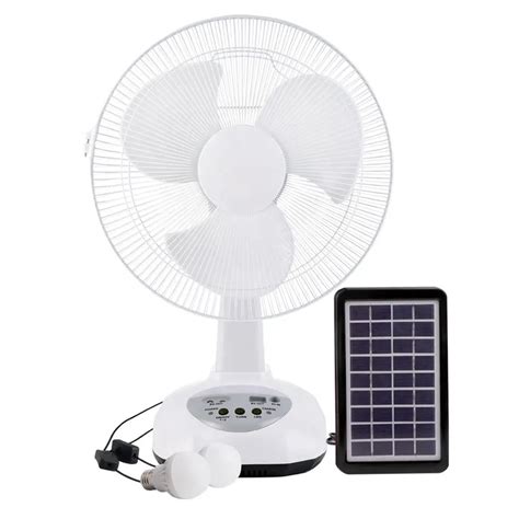 12inch Rechargeable Table Fan Dc Solar Fans Usb Charge Desk Fan With Led Light China Solar Fan