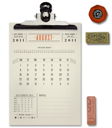 Vintage Typographic Calendar On Behance