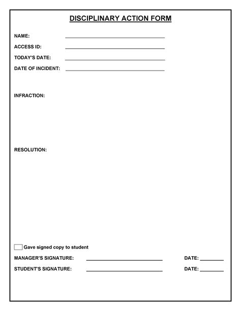 Printable Employee Disciplinary Write Up Form Printable Forms Free Online