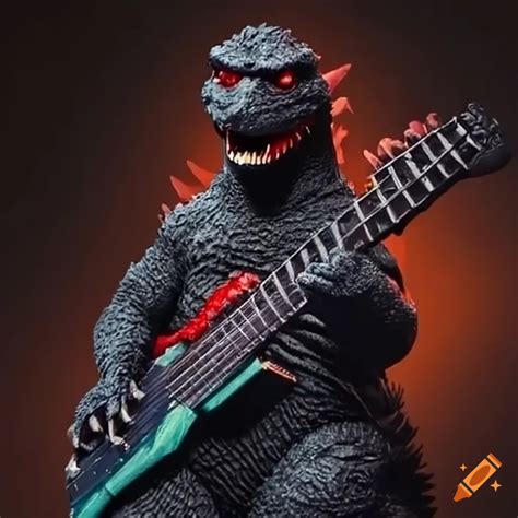 Godzilla Playing A Bass Guitar On Craiyon