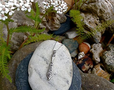 Silver Paddle Necklace Alaskan Native Style Cast In Eco Friendly