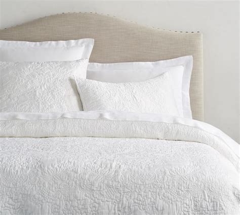 Monique Lhuillier Blossom Embroidered Quilt And Sham Shell Master Bedding White Bedding