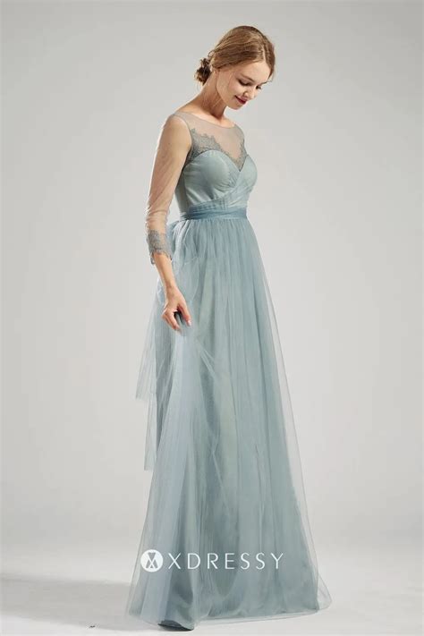 lovely dusty blue lace tulle sweetheart bridesmaid gown xdressy