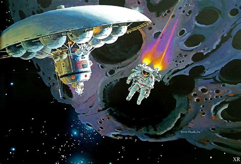 1986 Robert Mccall Zoomin Around Spaceship Art Nasa Art