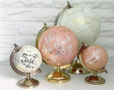 Personalized 4” Globe Hand Lettered Globe Mini Globe Centerpiece