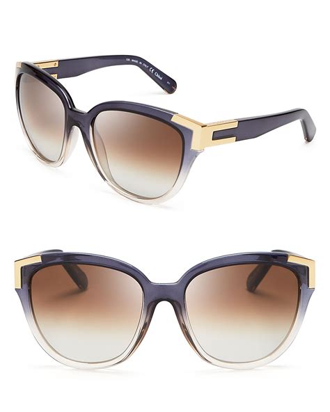 Chloé Chloé Oversized Cat Eye Sunglasses In Gold Greychampagne Lyst