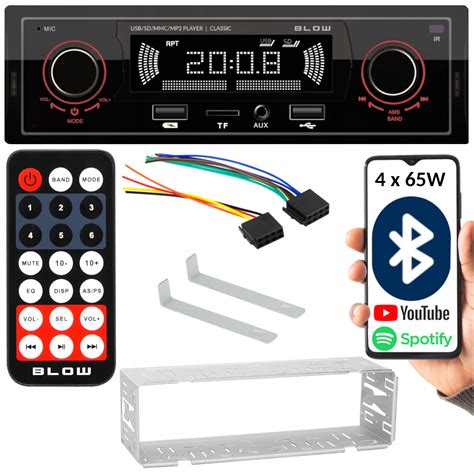 Radio Samochodowe Din Bluetooth Usb Sd Aux Rds Mp Pilot Bateria