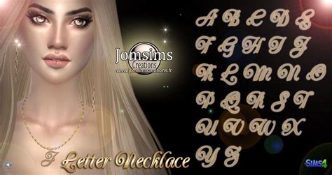 Sims 4 Cc Letter Necklace Accessories Sims 4 Cc Skin Sims Cc Bling