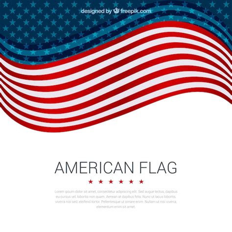 Decorative Background Of Wavy American Flag In Flat Design Vector