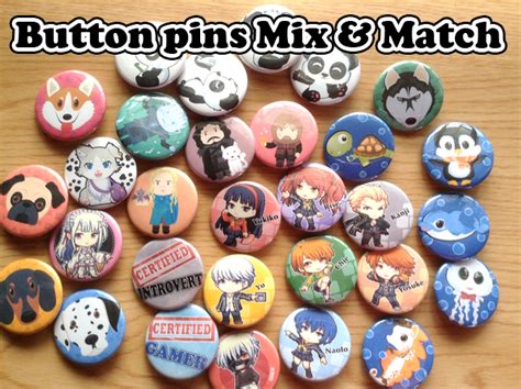 Button Pin Set Mix And Match Anime Pins Assorted Pins