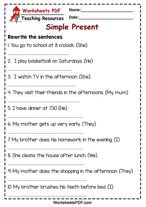 Rewrite The Sentence Worksheet