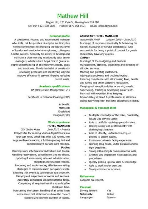 Cv format pick the right format for your situation. Hospitality CV templates | Sample resume templates, Cv template, Retail resume template