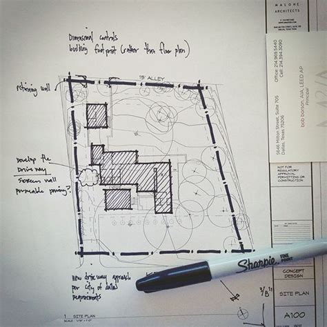 Architectural Sketch Site Plan Line Weight Landscape Architecture