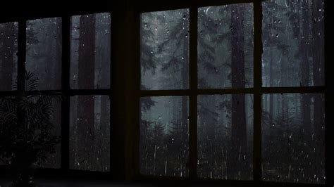 Rain On Window Rain In Forest At Night 10 Hours Relaxation And