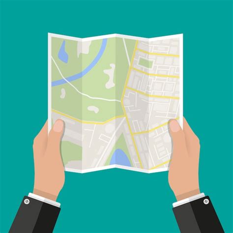 Premium Vector Paper Map In Hand Vector Illustration