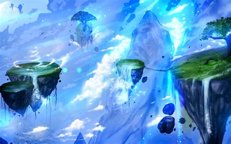 Fantasy Art Artwork Floating Island Hd Wallpapers Desktop And