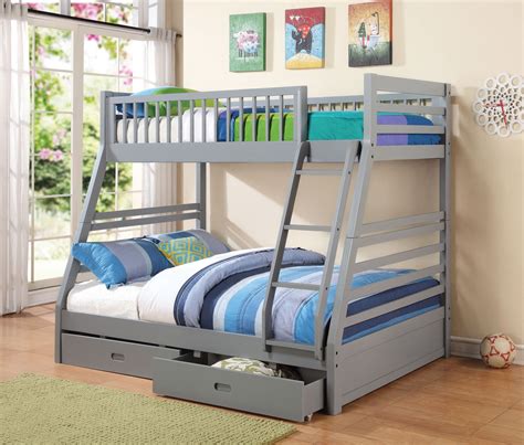 Cooper Grey Twin Over Full Storage Bunk Bed From Coaster 460182