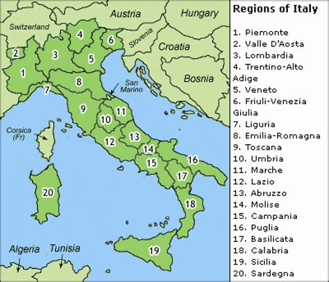 Nordul Italiei Harta Italiei Pe Regiuni 2