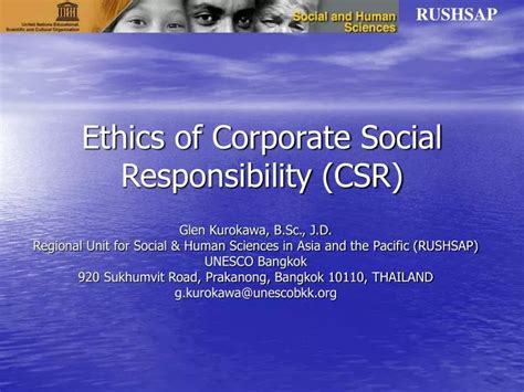Ppt Ethics Of Corporate Social Responsibility Csr Powerpoint