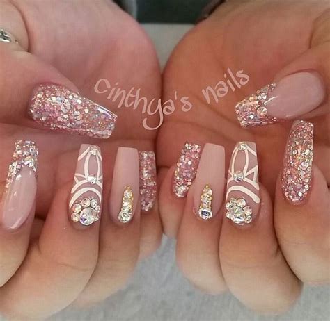 Pin By H W On Nails Rose Gold Nails Acrylic Gold Acrylic Nails