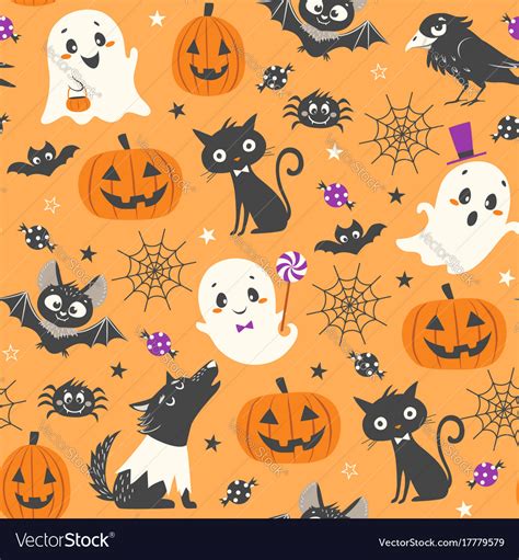 Cute Halloween Pattern Royalty Free Vector Image
